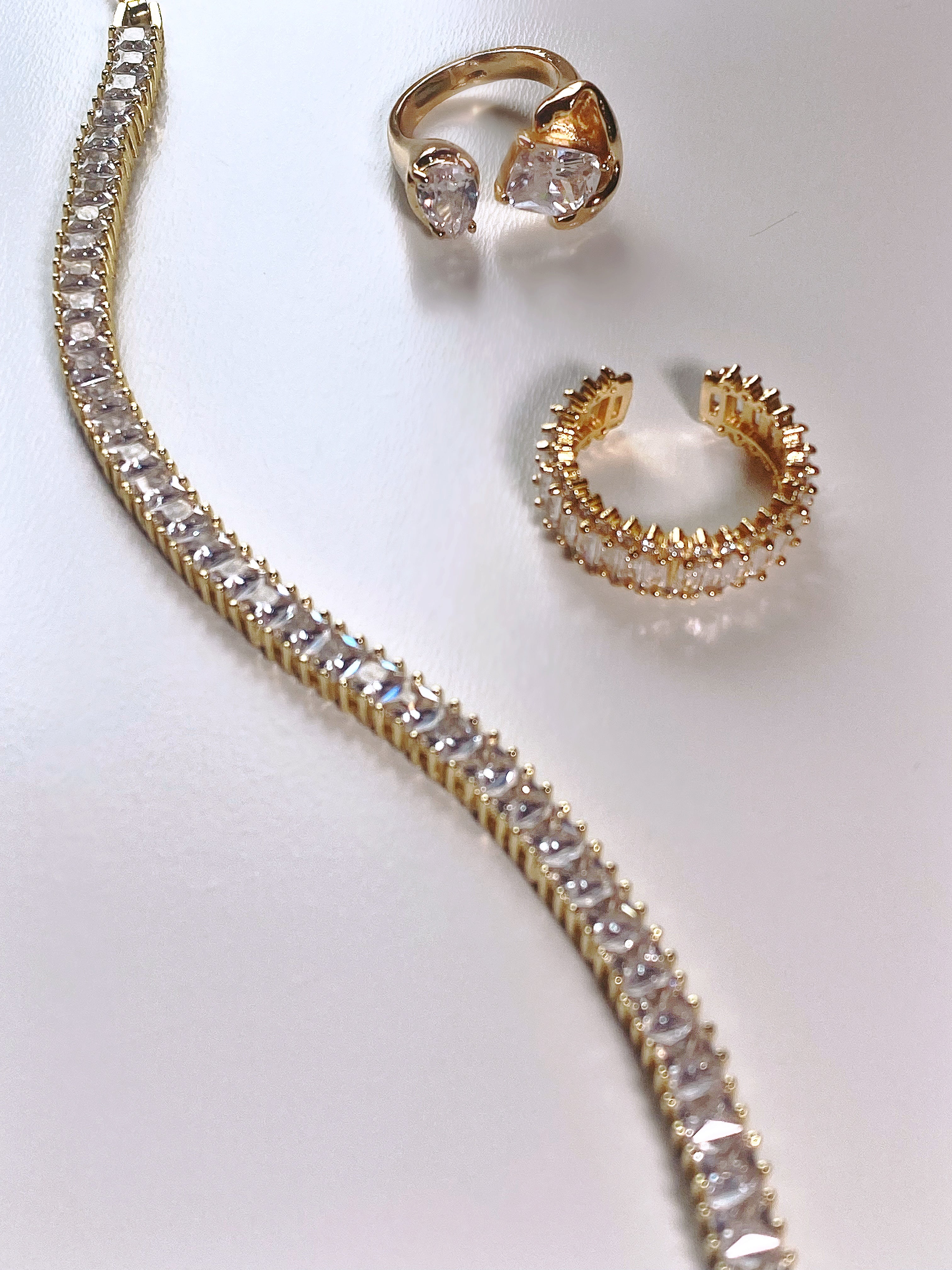 Gold color tennis bracelet