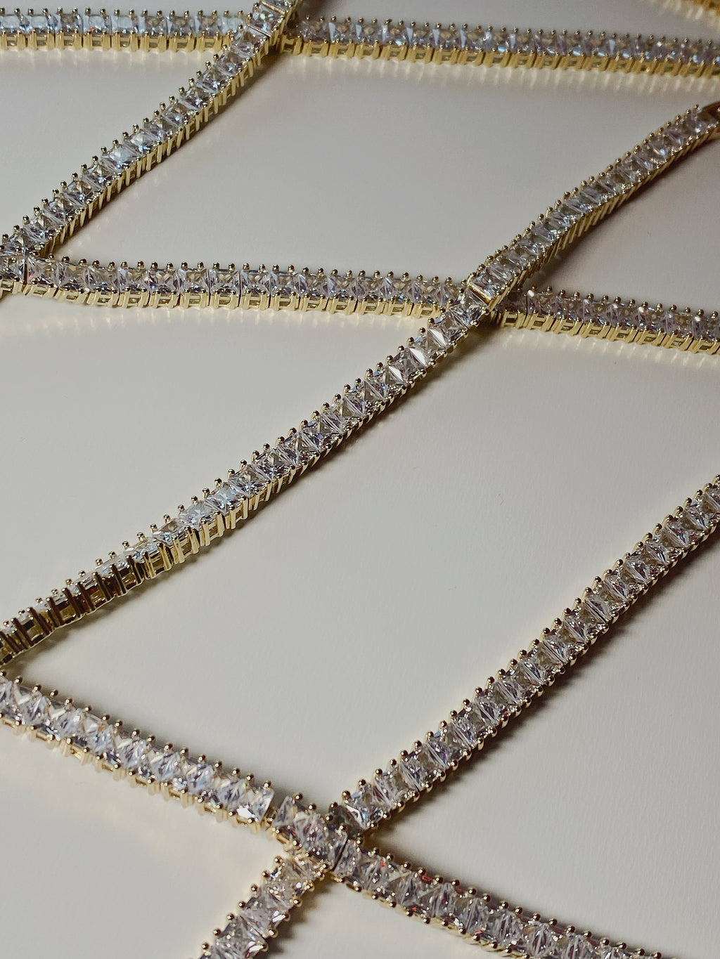 Gold color tennis bracelet