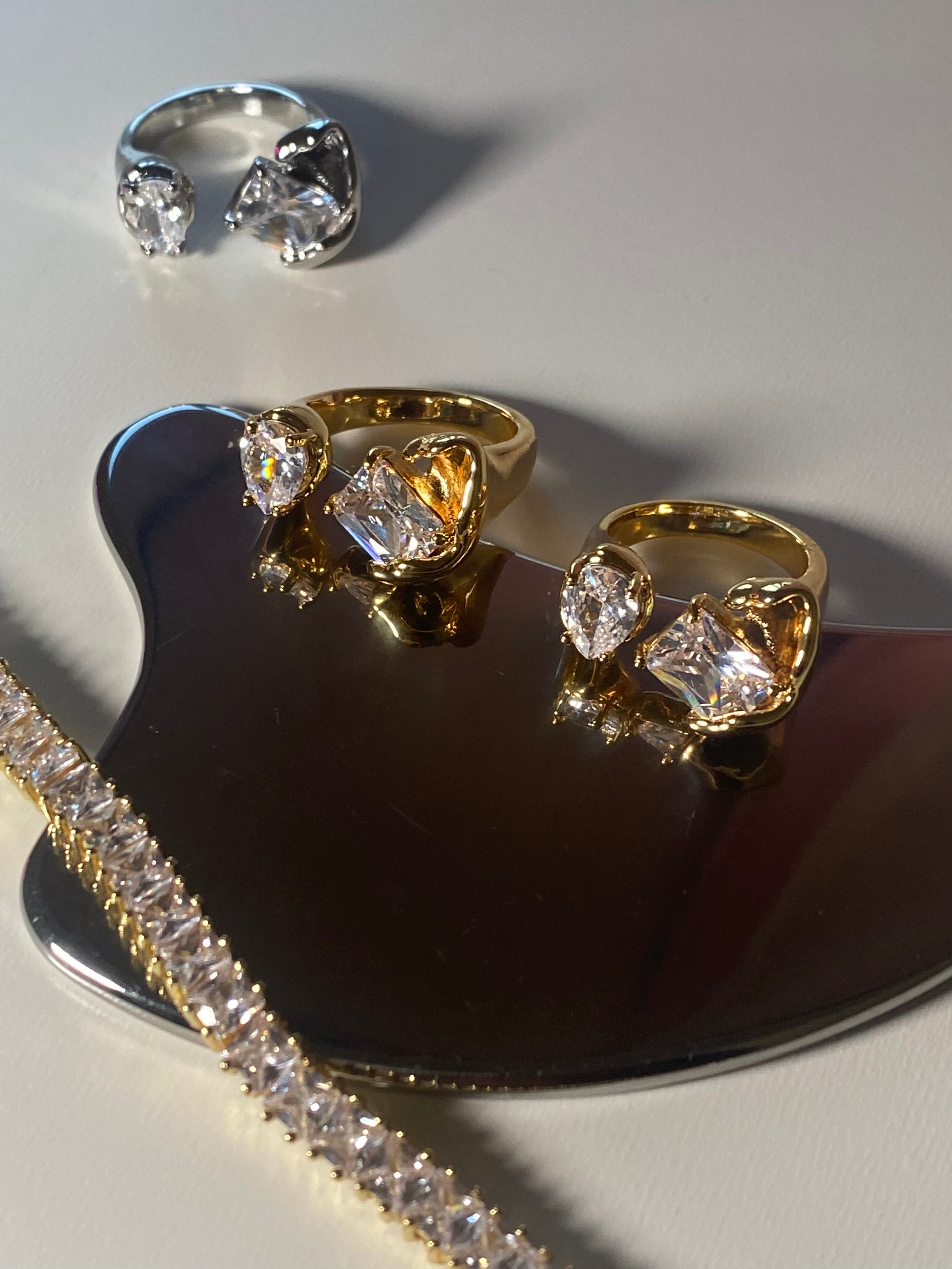 Double stone ring - GOLD