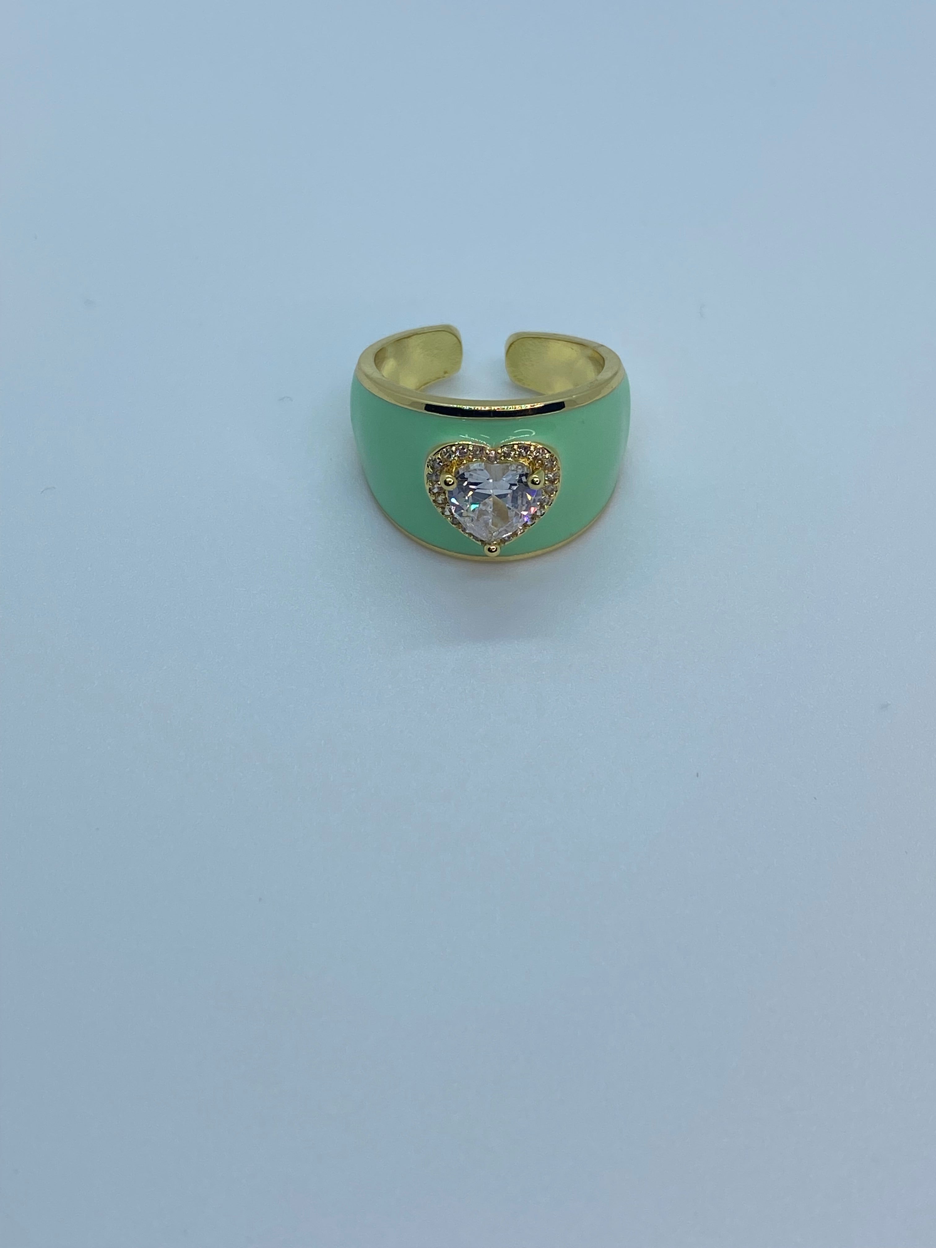 Colourful heart rings