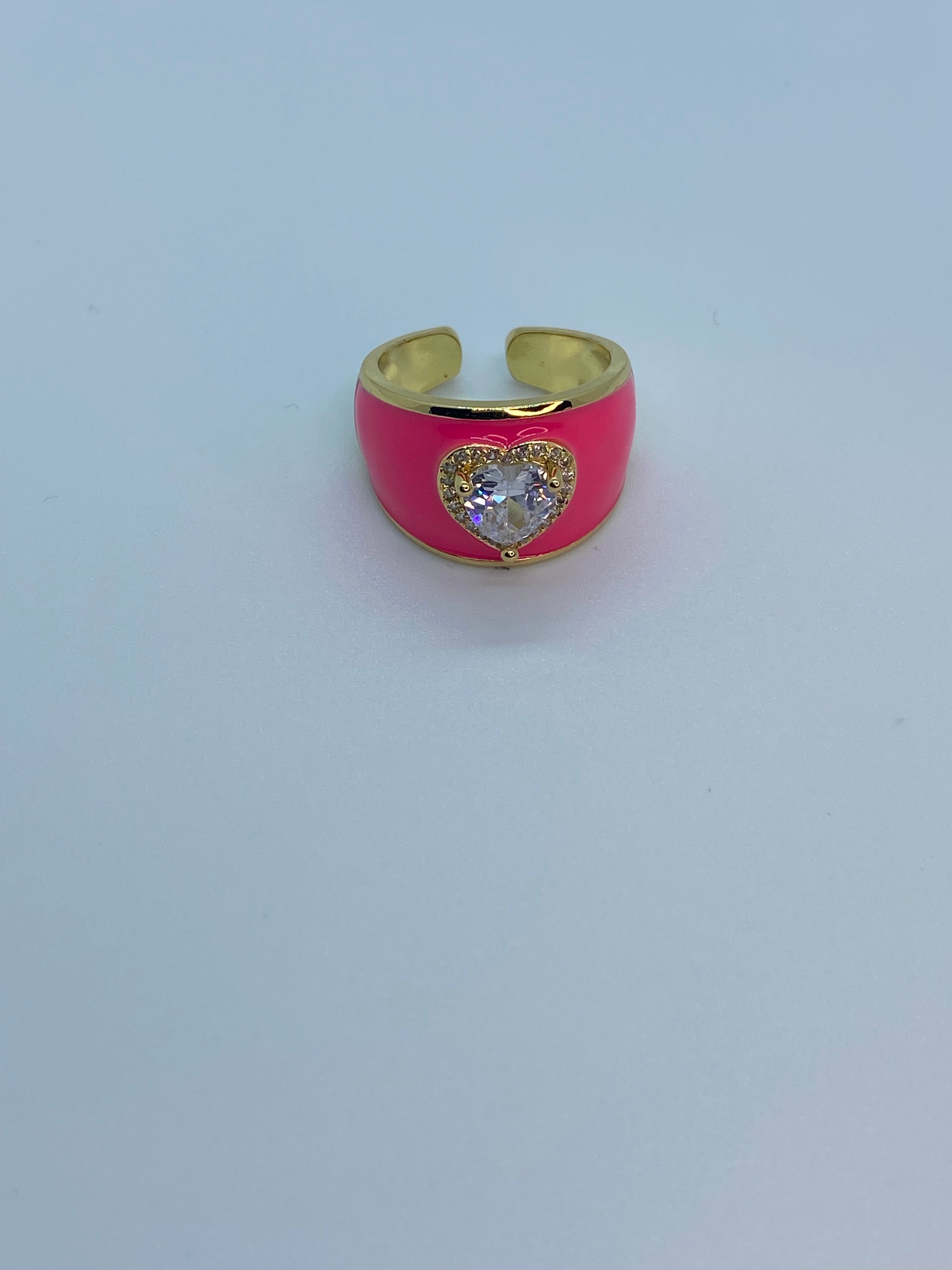 Colourful heart rings