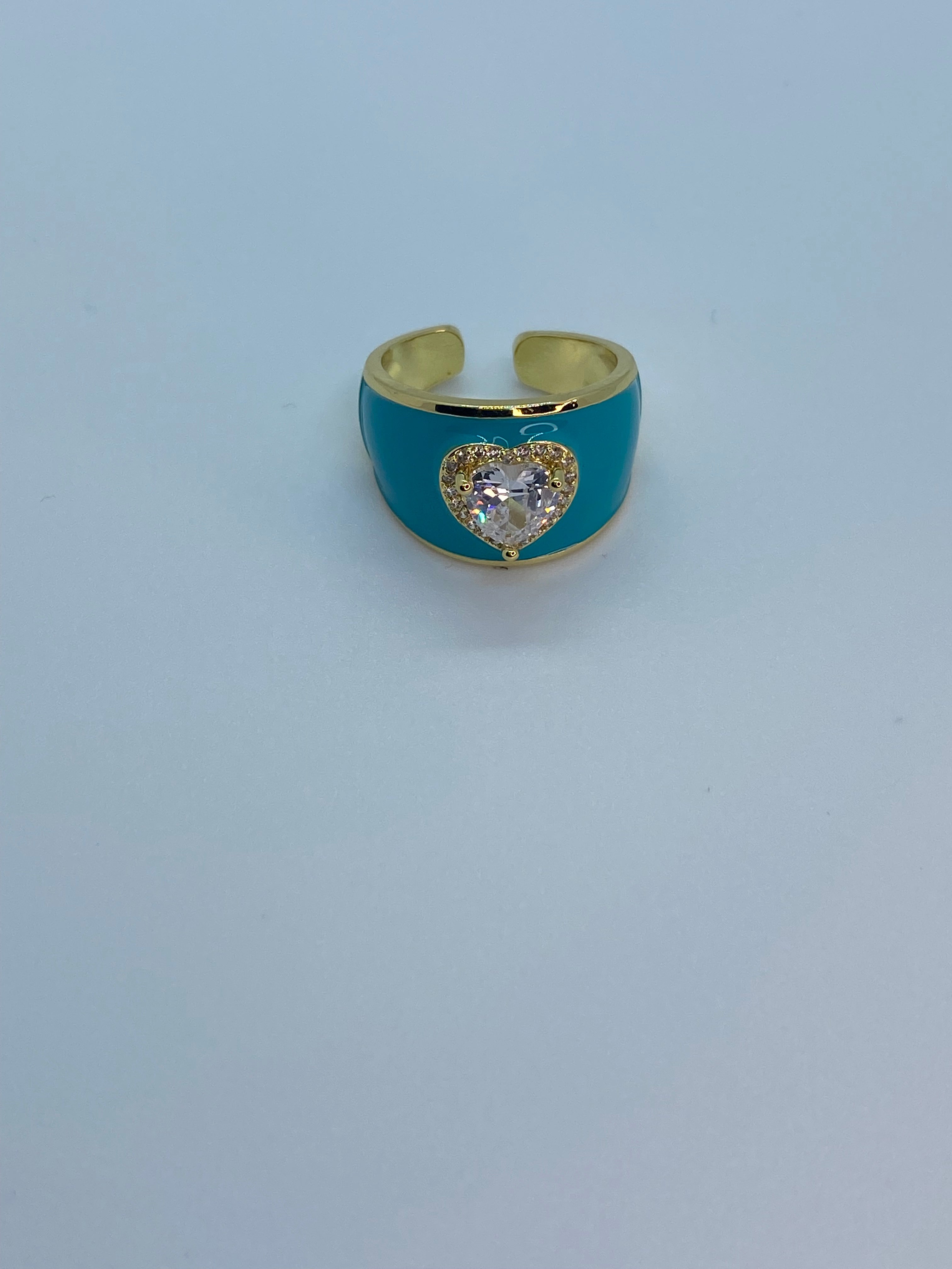 Colourful heart rings